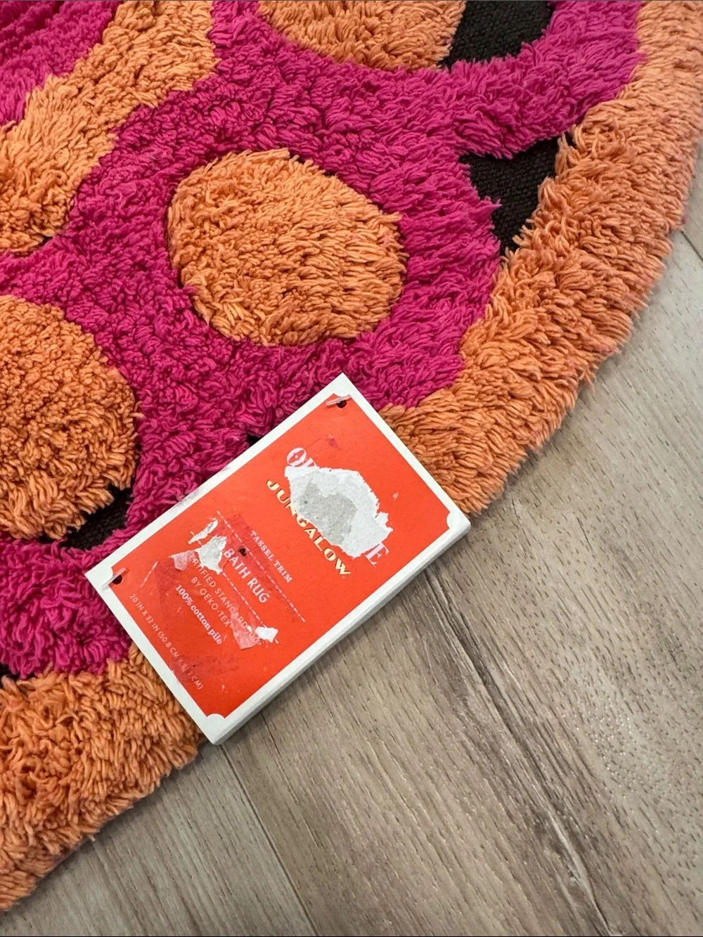 Jungalow Boho Pink & Orange Tassel Bath Mat